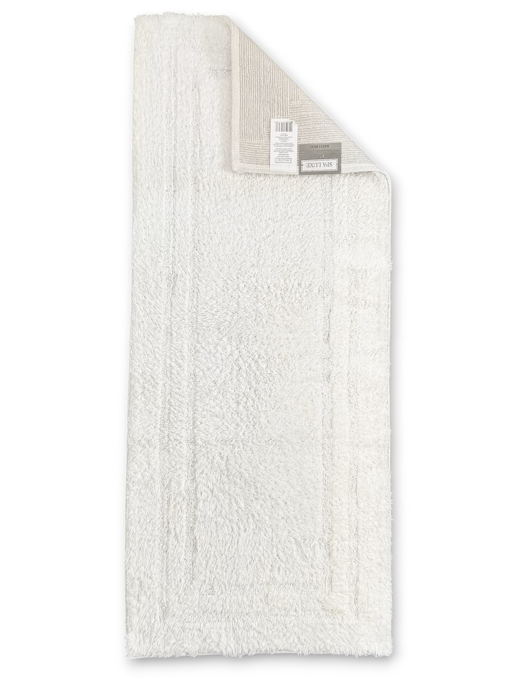 Spa Luxe Cotton Bath Runner Rug Ivory Non-Skid 20 x 48 NWT